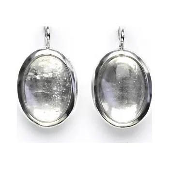 Náušnice Stříbrné náušnice, přírodní křišťál, 14 x 10 mm, NK 1454