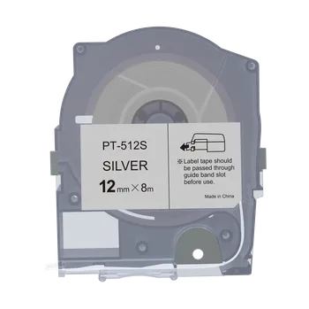 Max LM-512S, 12mm x 8m, stříbrná kompatibilní páska