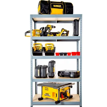 Dílenský regál Regál 5-ti policový lakovaný 180x90x45 175Kg/police, Barva - tm.šedá + český výrobek