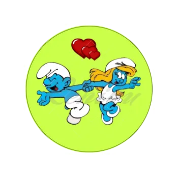 Jedlá dekorace na dort LÁSKA ŠMOULŮ, VARIANTA Jedlý papír 508