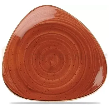 Talíř Porcelánový talíř ve tvaru trojúhelníku, ručně zdobený 31 cm | CHURCHILL, Stonecast Spiced Orange