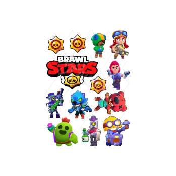 Jedlá dekorace na dort BRAWL STARS, VARIANTA Jedlý papír 972