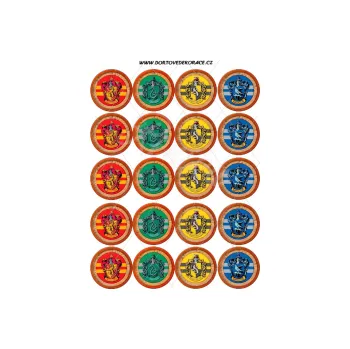 Jedlá dekorace na dort HARRY POTTER erby, VARIANTA Jedlý papír 1234