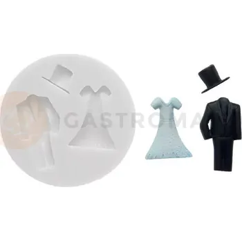Výroba svíčky Forma na cukrovou hmotu SLK 220 - oblek a šaty, 55x30 mm | SILIKOMART, Sugarflex Clothes