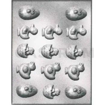 Výrobník cukrové vaty Forma na pralinky a čokoládky - kuřátka, 14x - 902102 Uova-Ochette-Pulcini | SILIKOMART, EasyChoc