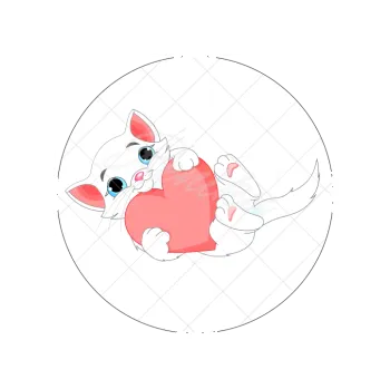 Jedlá dekorace na dort KOŤÁTKO a srdce, VARIANTA Jedlý papír 1313