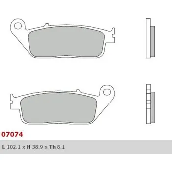 Motodíl Zadní brzdové destičky Brembo BMW 650 C 650 GT 2012 - směs XS