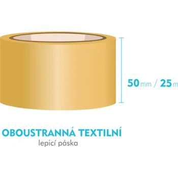 Lepicí páska Lepící páska oboustranná - 50mm x 25m - textilní