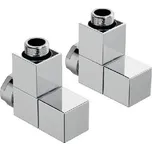 Zehnder Příslušenství - Rohový ventil SET W a šroubení pro zpátečku 1/2, se čtvercovou rukojetí, chrom 839198