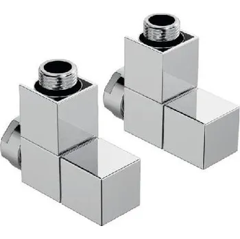 Ventil Zehnder Příslušenství - Rohový ventil SET W a šroubení pro zpátečku 1/2, se čtvercovou rukojetí, chrom 839198