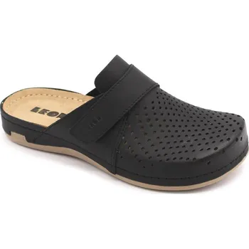 Dámská zdravotní obuv Leon 970 Dámské kožené pantofle - Černá Velikost: 41