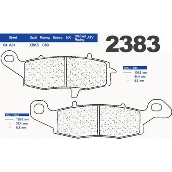 Brzda pro motocykl Přední brzdové destičky CL-Brakes KAWASAKI KLR 650 1995-2004 směs A3+
