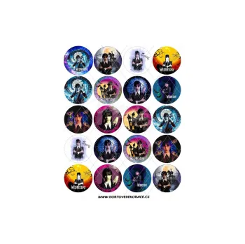 Jedlá dekorace na dort WEDNESDAY, VARIANTA Jedlý papír 1730