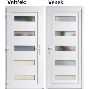 Vchodové dveře Soft Vchodové plastové dveře 6300 bílé 100x210 cm, levé