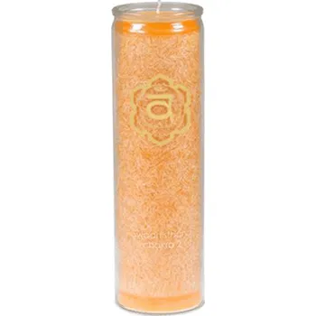 Svíčka Milujeme Kameny Čakrová svíčka - 2. čakra - cedr, smrk, rozmarýn 3715