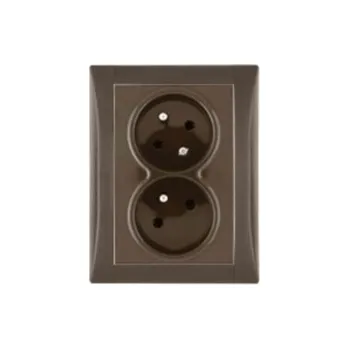 Elektrická zásuvka zásuvka 2nás. ELEGANT - oříšk.hnědá, komplet