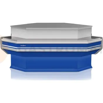 Výdejník vody Pokladní pult nechlazený, rohový, vnější s deskou z nerezové oceli a osvětlením korpusu 1350x900x910 mm | RAPA, LK-A2/NZ