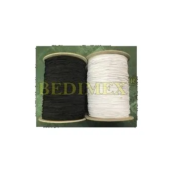 Textilní guma pruženka kulatá pr.1,4 mm bílá, klobouková - cívka 300 m celé balení