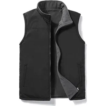 Pánská softshellová bunda Pánská vesta outwear se zipem a teplou podšívkou Barva: Černá, Velikost: 4XL
