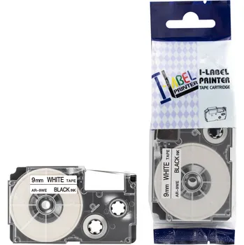 Pásek do tiskárny Kompatibilní páska s Casio XR-9WE, 9mm x 8m (černý tisk / bílý podklad)