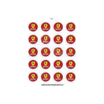 Jedlá dekorace na dort FERRARI 5 CM, VARIANTA Jedlý papír 88