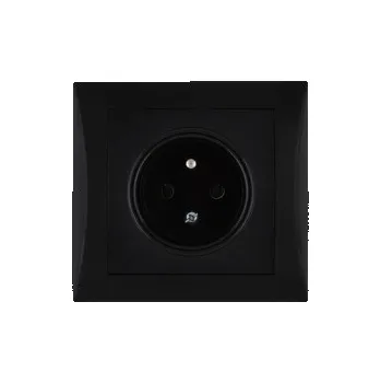 Elektrická zásuvka zásuvka ELEGANT - antracit.černá, komplet