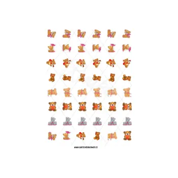 Jedlá dekorace na dort MEDVÍDCI s147