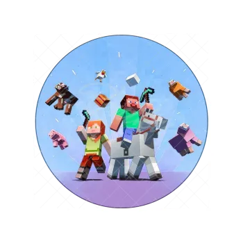Jedlá dekorace na dort MINECRAFT zvířata, VARIANTA Jedlý papír 103
