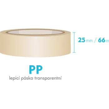 Lepicí páska Lepící páska - 25mm x 66m - průhledná