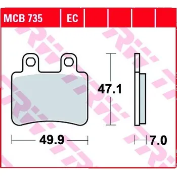 Brzda pro motocykl Přední brzdové destičky TRW / Lucas Derbi 200 Boulevard 2005 -
