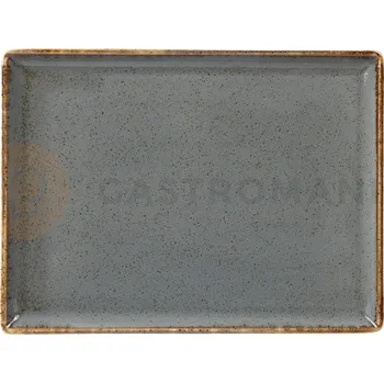 Servírovací talíř z porcelánu obdelníkový, 35x25 cm, šedý | PORLAND, Seasons Stone