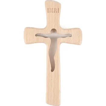 Náhrdelník Kříž s výřezem, bezbarvý, 13 cm