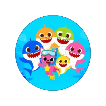 Jedlá dekorace na dort BABY SHARK a kočka, VARIANTA Jedlý papír 793