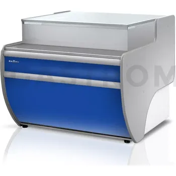 Výdejník vody Pokladní pult nechlazený, rovný s deskou z šedé laminátové desky a osvětlením podhledů 1000x1070x910 mm | RAPA, LK-C