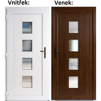 Vchodové dveře Soft Vchodové plastové dveře 010 Zlatý dub / Bílá 100x210 cm, levé