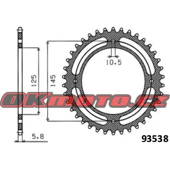 Řetězová sada pro motocykl SUNSTAR (Japonsko) Kalená rozeta SUNSTAR - Yamaha XT400, 400ccm - 81>82