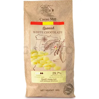 Čokoláda Španělská bílá čokoláda 29,7 %, 1 kg balení, dropsy | NATRA CACAO, White