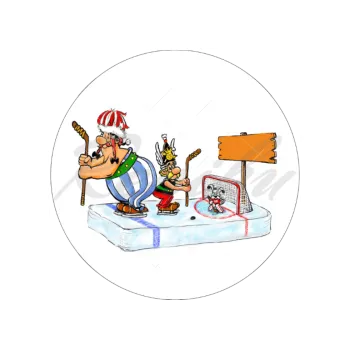 Jedlá dekorace na dort ASTERIX NA LEDĚ, VARIANTA Jedlý papír 537