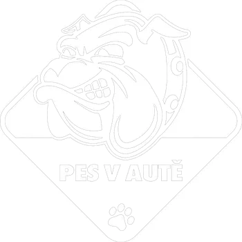 Samolepicí dekorace na vozidlo Pes v autě Buldok samolepka na auto - modrá světlá / 15x15 cm