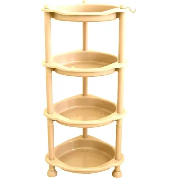 police MEGA PLAST Mega Plast, rohová police s háčkem, 1/4, 78 x 25 x 33 cm (krémová)