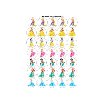 Jedlá dekorace na dort PRINCEZNY, VARIANTA Fondánový list 1292