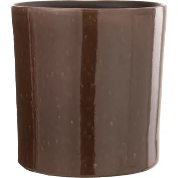 Květináč Hnědý keramický květináč J-line Bore 24 cm