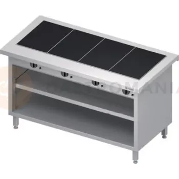 Výdejník vody Ohřívací stůl, keramická ohřívací deska, vrchní deska z nerezové oceli, 1465x735x880 mm | STALGAST, ST 233