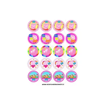 Jedlá dekorace na dort PRASÁTKO PEPA, VARIANTA Jedlý papír 1337