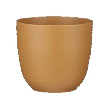 Květináč Keramický obal na květináč Mica TUSCA, průměr 28 cm, světle hnědý mat