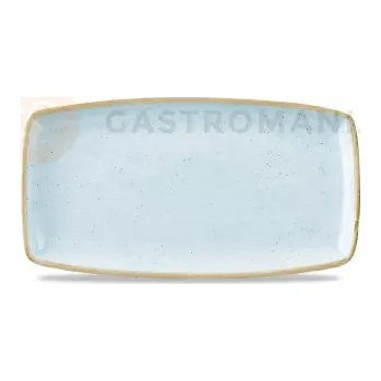 Porcelánový obdélný servírovací talíř, ručně zdobený 35 cm x 18,5 cm | CHURCHILL, Stonecast Duck Egg Blue