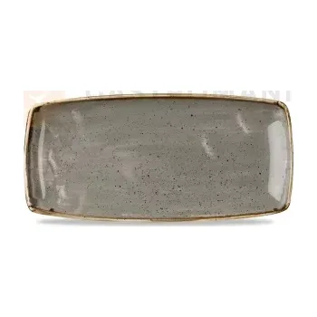 Obdélníkový servírovací talíř, šedý, ručně zdobený 29,5 cm x 15 cm | CHURCHILL, Stonecast Peppercorn Grey
