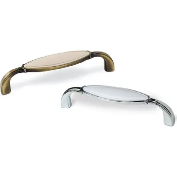 Nábytkové kování úchytka SIRO 1973 ZN31A78 staromosaz brinýr, plast béžový délka 138 mm