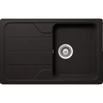 Granitový dřez SCHOCK Formhaus - Granitový dřez, 78x50 cm, s ovládáním odtoku, Nero FOMD100SUGNE