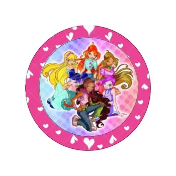 Jedlá dekorace na dort WINX srdíčka, VARIANTA Jedlý papír 907